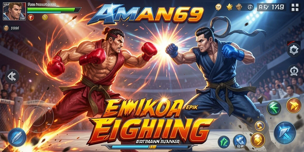 Tampilan dinamis dari gameplay Fighting di AMAN69.