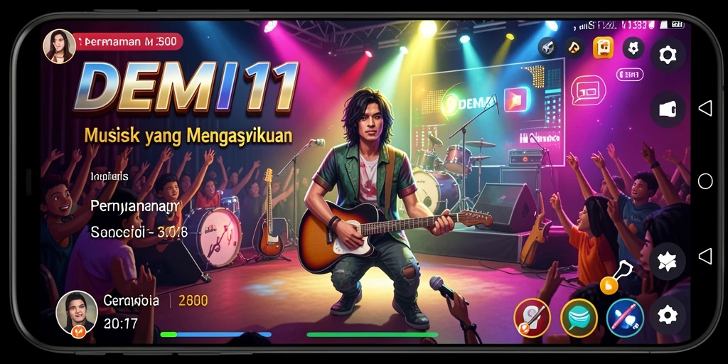 Tampilan gameplay menyenangkan dengan lagu-lagu favorit.