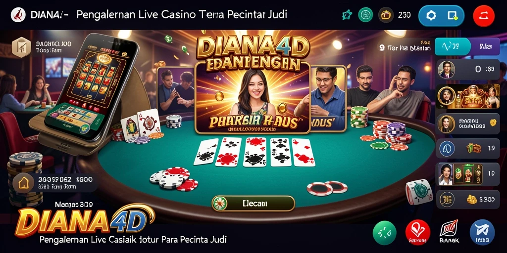 Screenshot gameplay DIANA4D menampilkan suasana Live Casino yang mendebarkan.