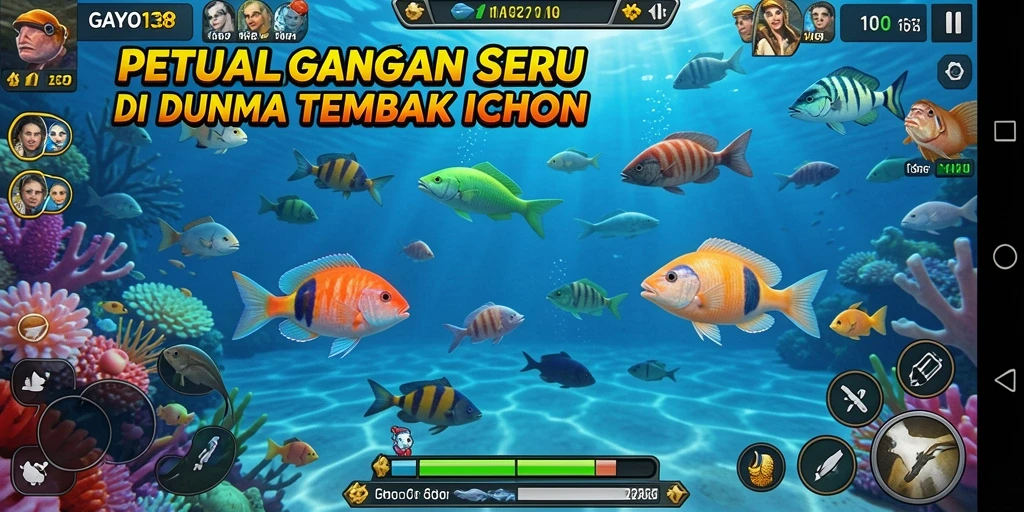 Tampilan gameplay menarik GAYO138 saat menangkap ikan.