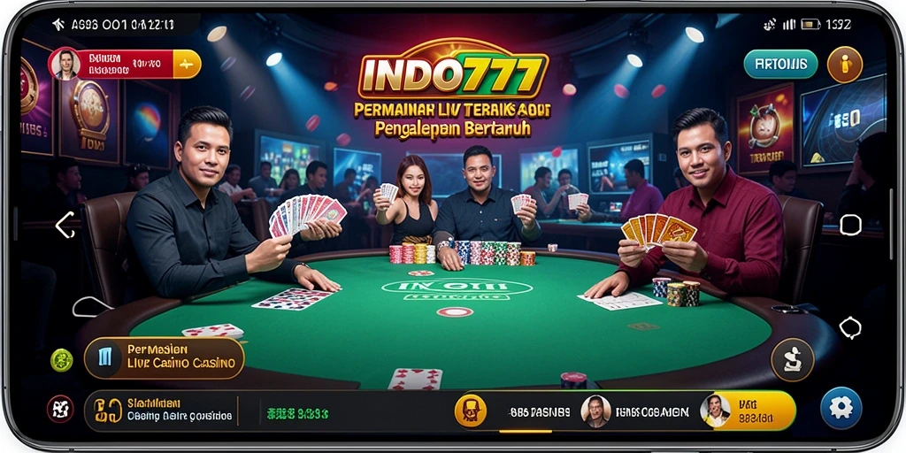 Screenshot gameplay INDO777 menampilkan pengalaman Live Casino yang interaktif.