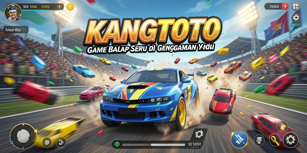 Gameplay balap KANGTOTO yang penuh aksi dan menantang.