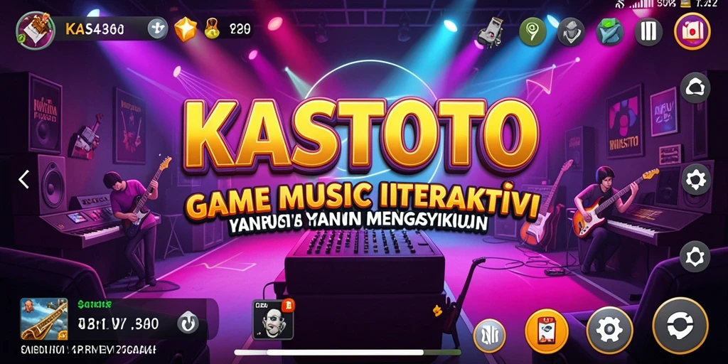 Tangkapan layar gameplay KASTOTO menunjukkan interaksi pengguna dengan elemen musik.