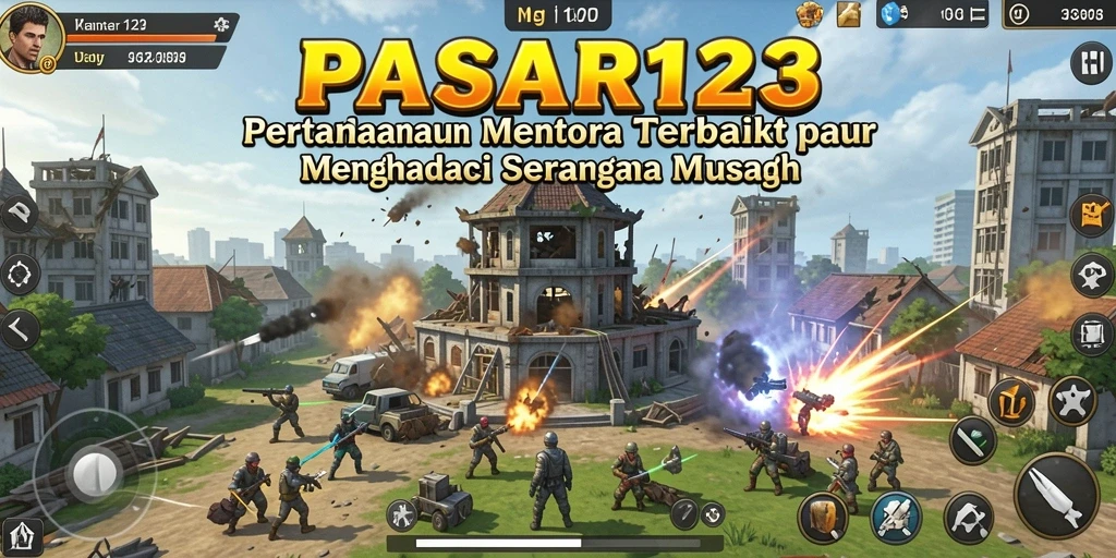 Gameplay PASAR123 menampilkan aksi pertahanan menara yang seru dan menantang.