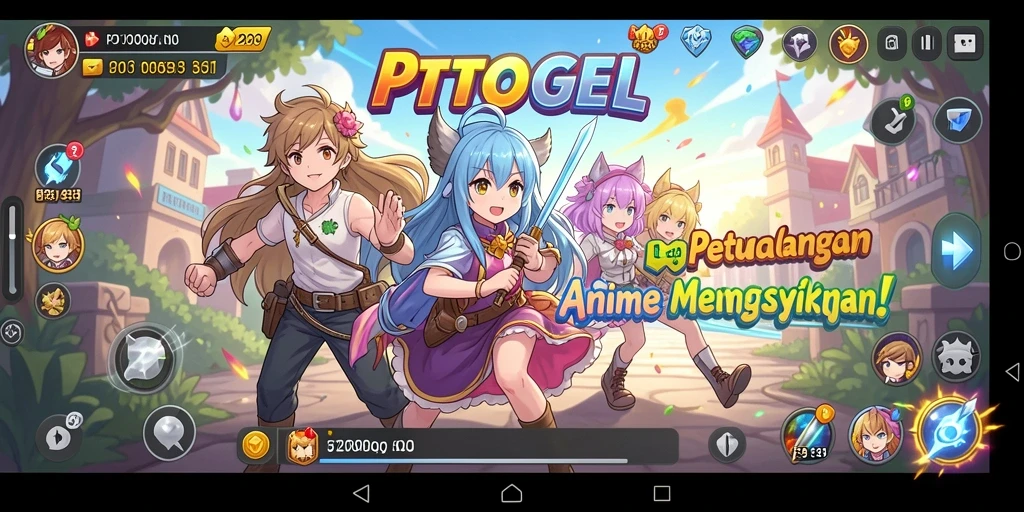 Tangkapan layar utama menampilkan aksi seru dalam gameplay Anime.