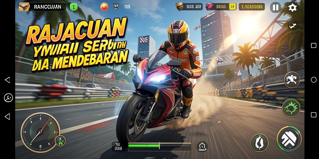 Tampilan gameplay seru dari RAJACUAN yang membuat adrenalin meningkat.