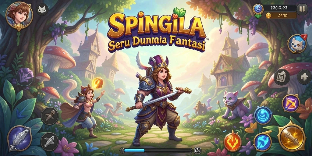 Gameplay SPINGILA yang menantang dan mengasyikkan dalam dunia petualangan.