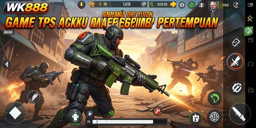 Tangkapan layar gameplay WK888 menampilkan aksi tembak-menembak yang seru.